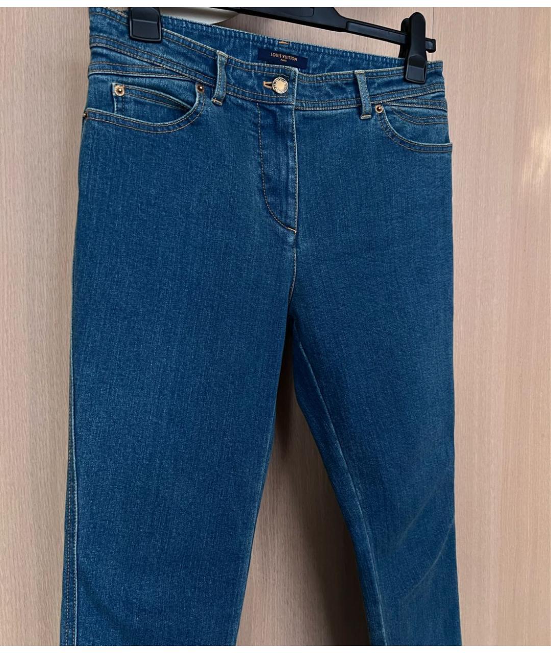 LOUIS VUITTON Синие хлопковые джинсы слим, фото 4