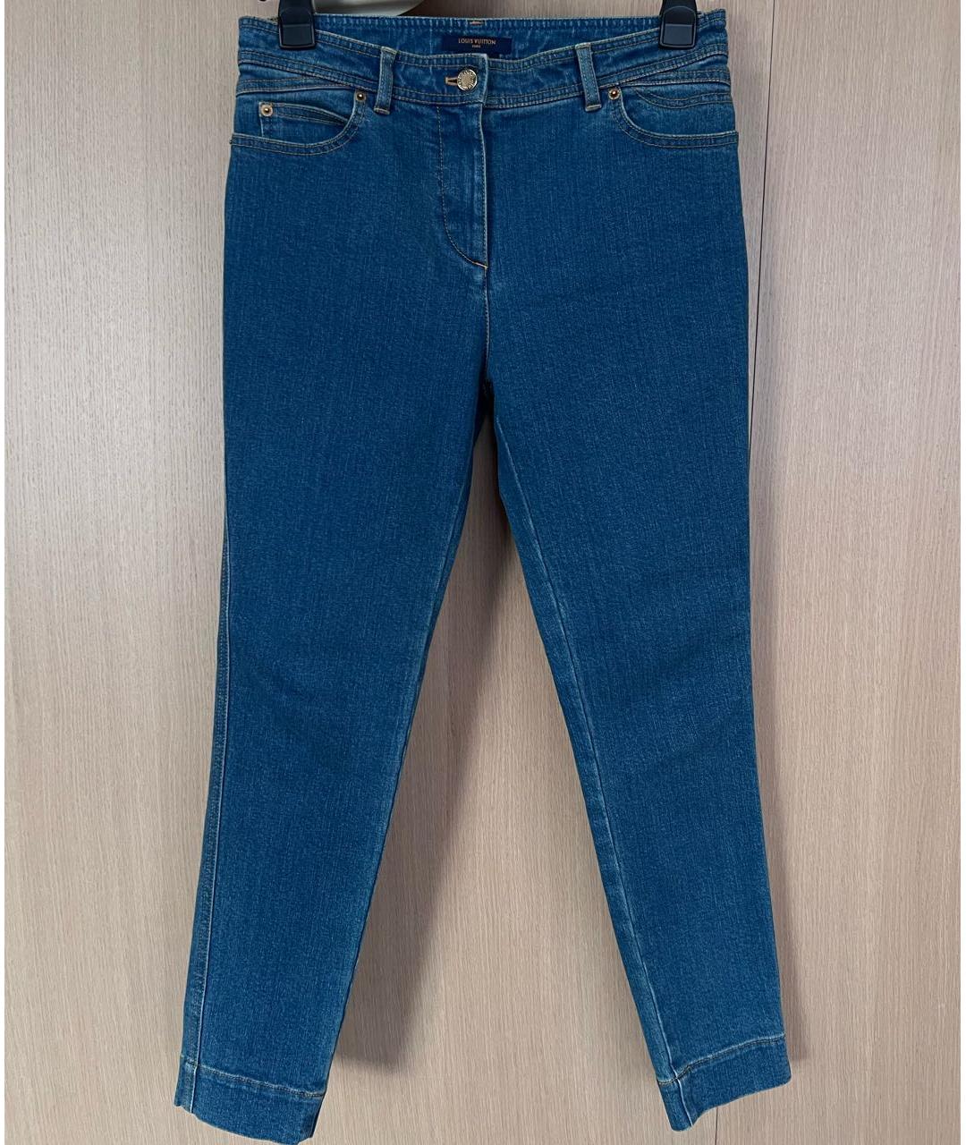LOUIS VUITTON Синие хлопковые джинсы слим, фото 5