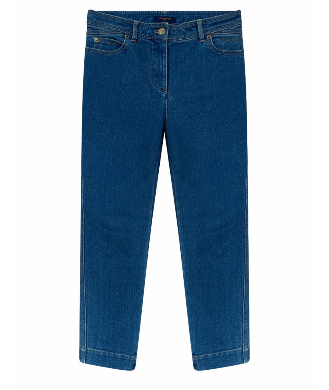 LOUIS VUITTON Синие хлопковые джинсы слим, фото 1