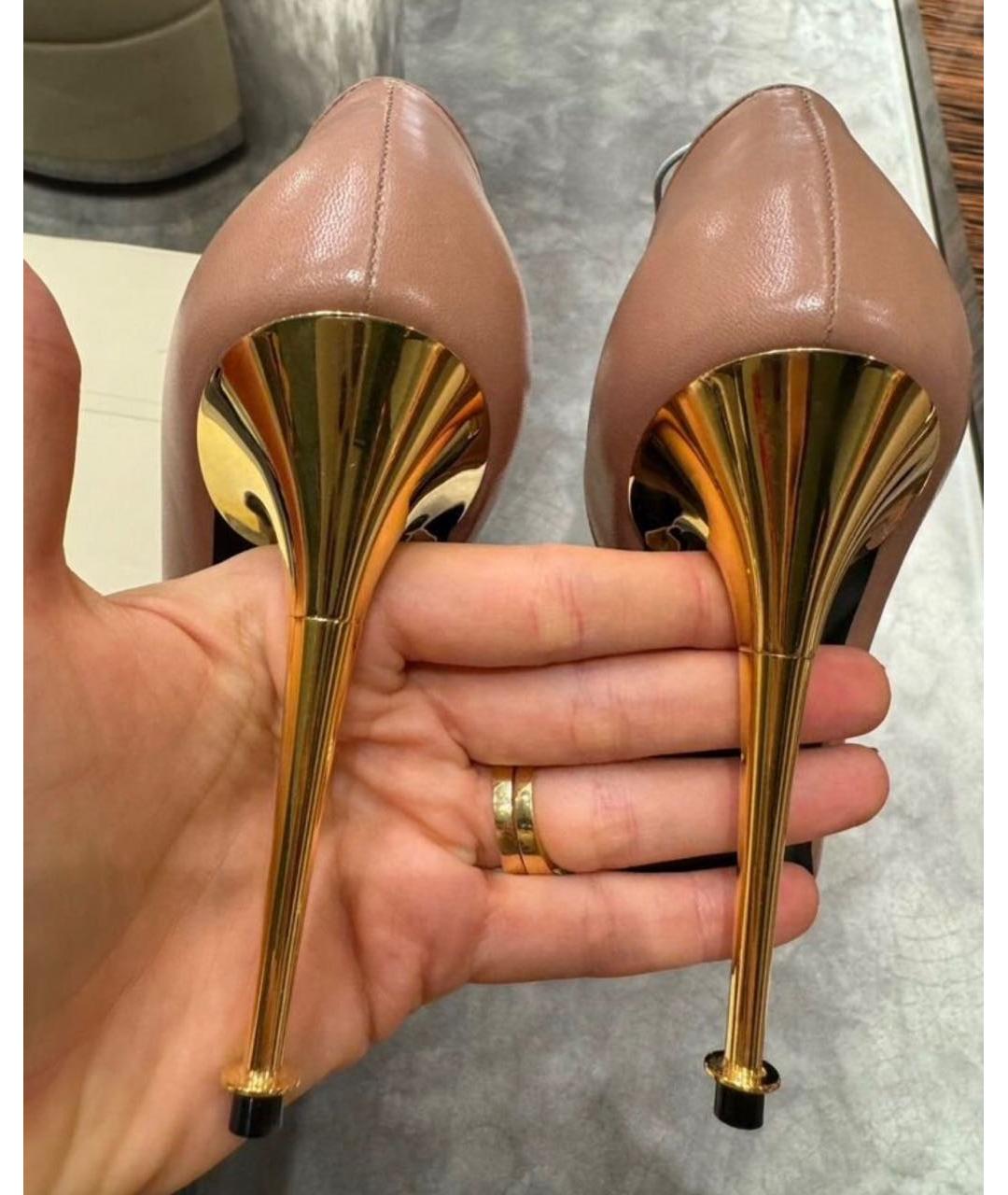 TOM FORD Бежевые кожаные туфли, фото 5