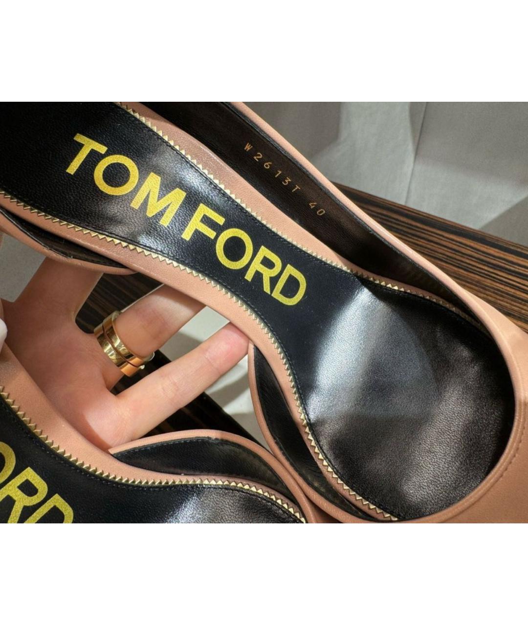 TOM FORD Бежевые кожаные туфли, фото 6