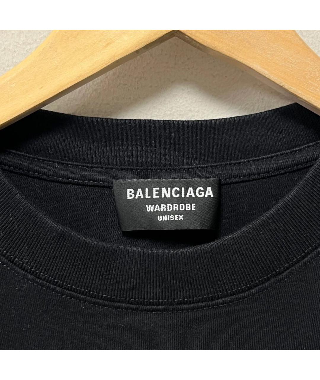 BALENCIAGA Черная футболка, фото 4
