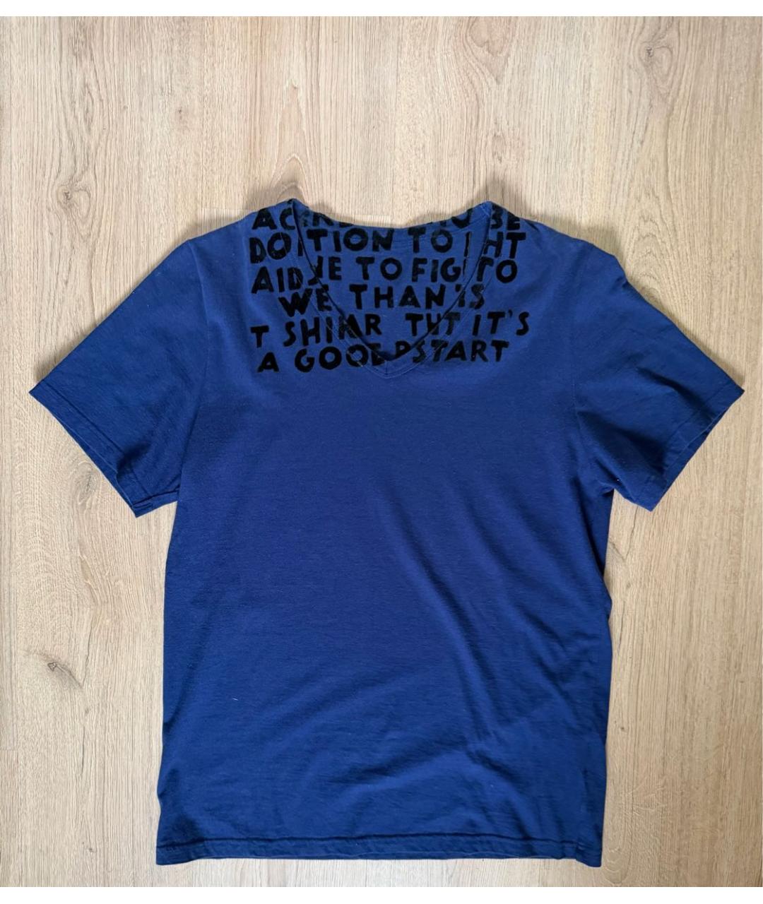 MAISON MARGIELA Синяя хлопковая футболка, фото 9