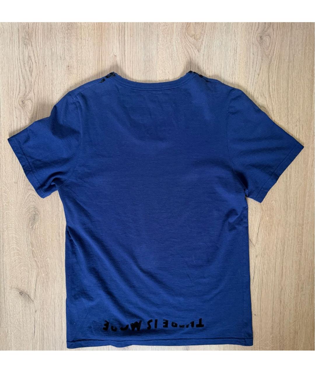 MAISON MARGIELA Синяя хлопковая футболка, фото 2