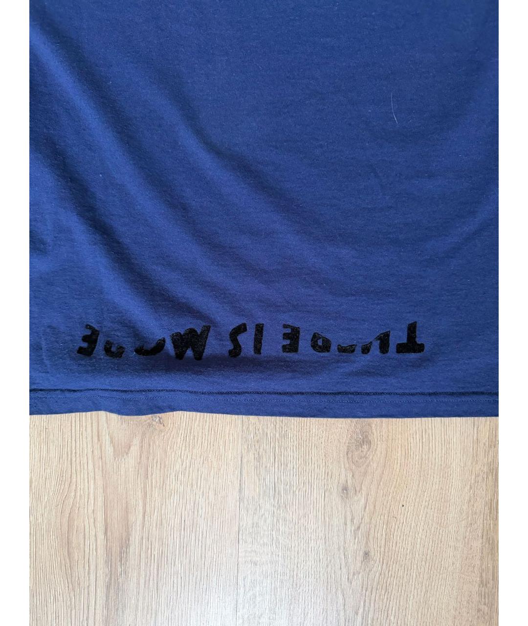 MAISON MARGIELA Синяя хлопковая футболка, фото 4