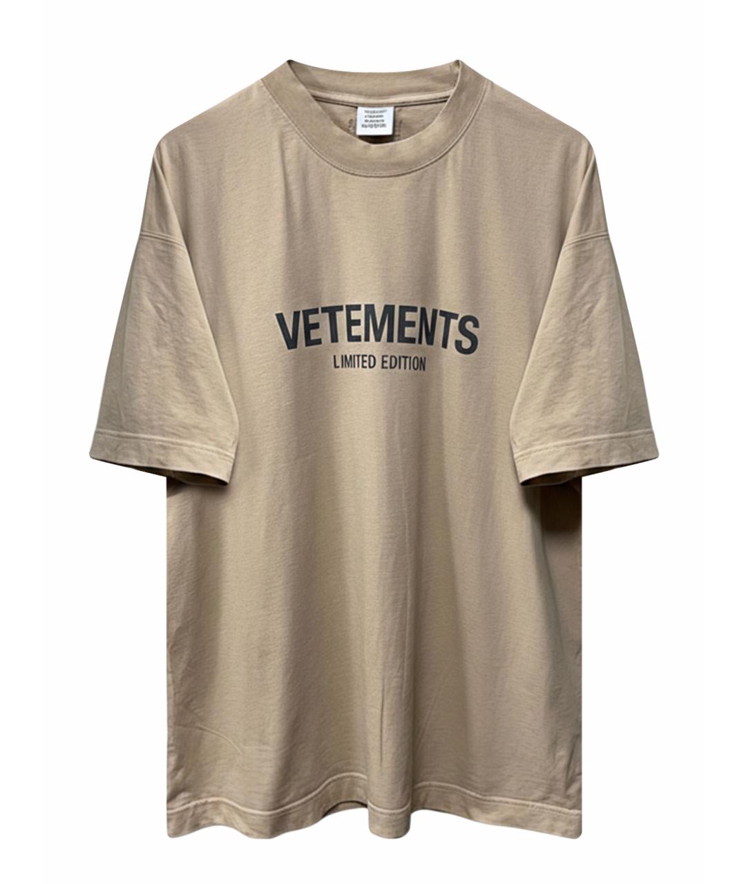VETEMENTS Бежевая футболка, фото 1