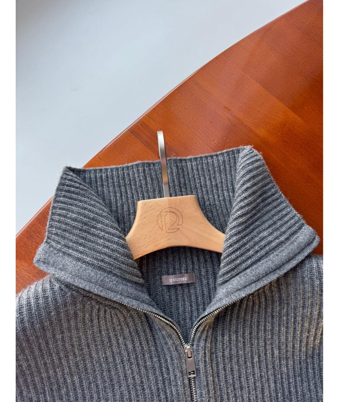12 STOREEZ Серый шерстяной джемпер / свитер, фото 4