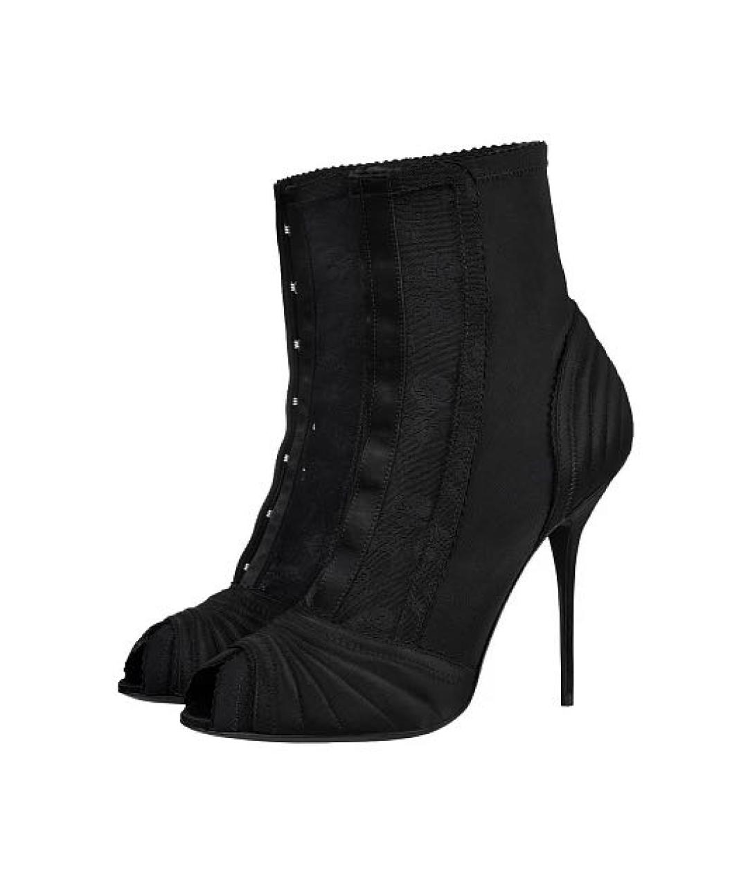 DOLCE&GABBANA Черные текстильные ботильоны, фото 5