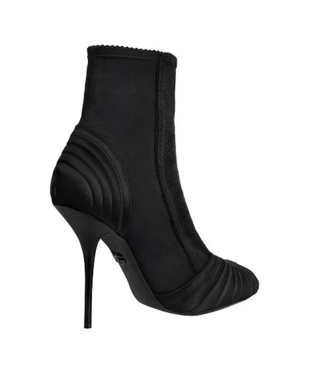 DOLCE&GABBANA Черные текстильные ботильоны, фото 2