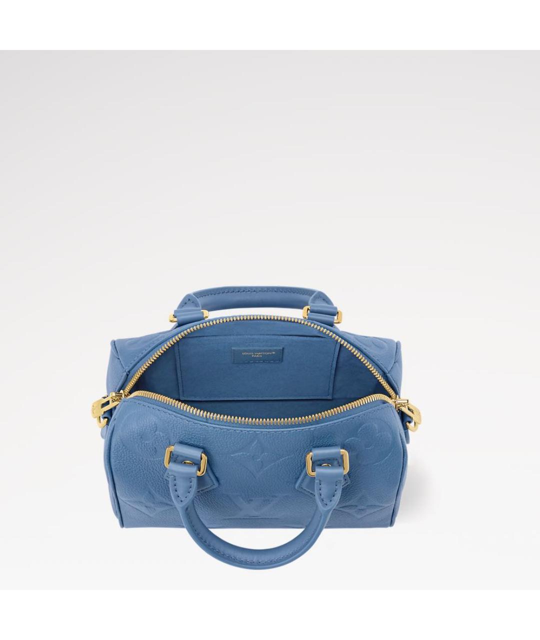 LOUIS VUITTON Голубая кожаная сумка тоут, фото 3