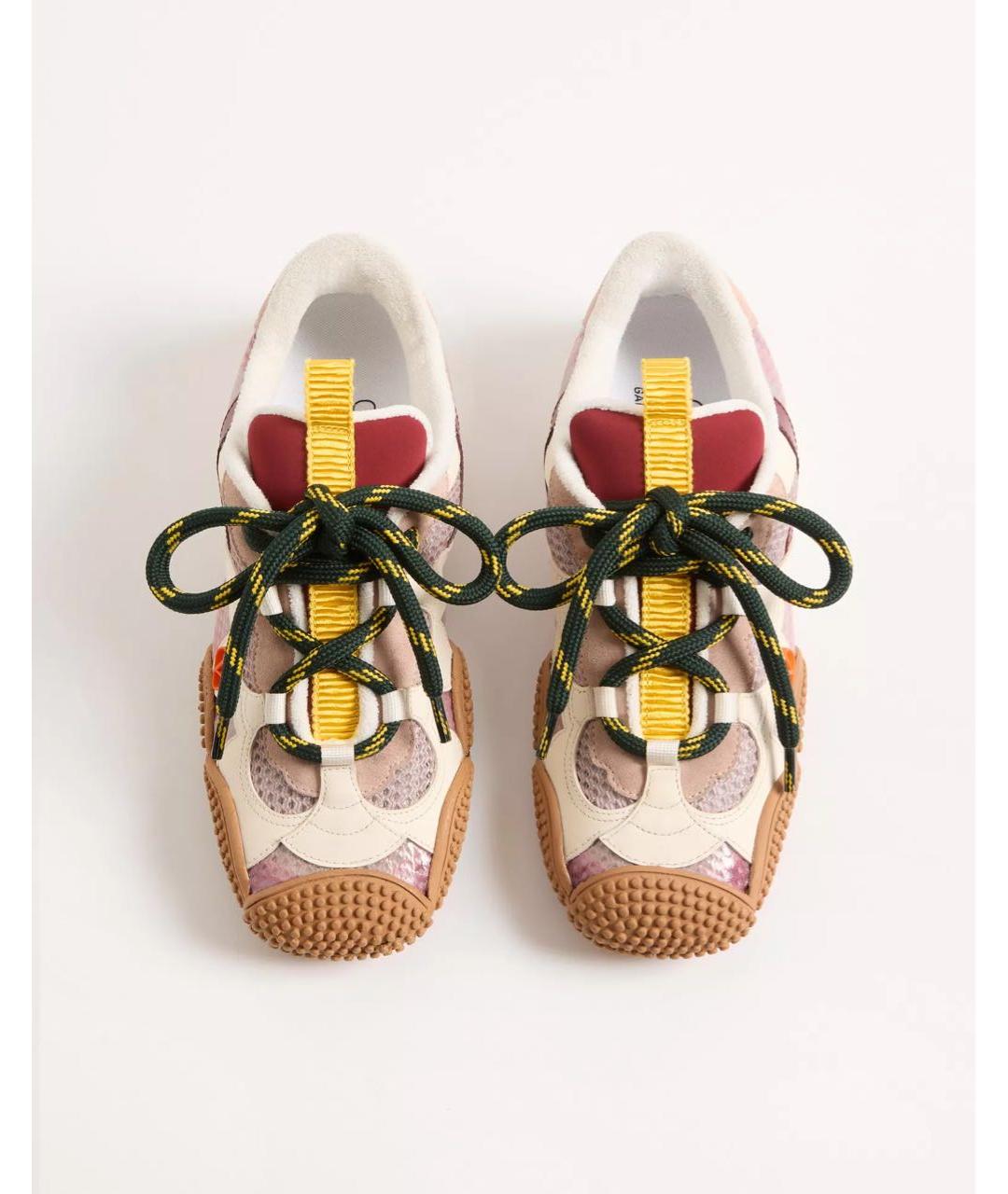 VALENTINO Бежевые кожаные кроссовки, фото 4