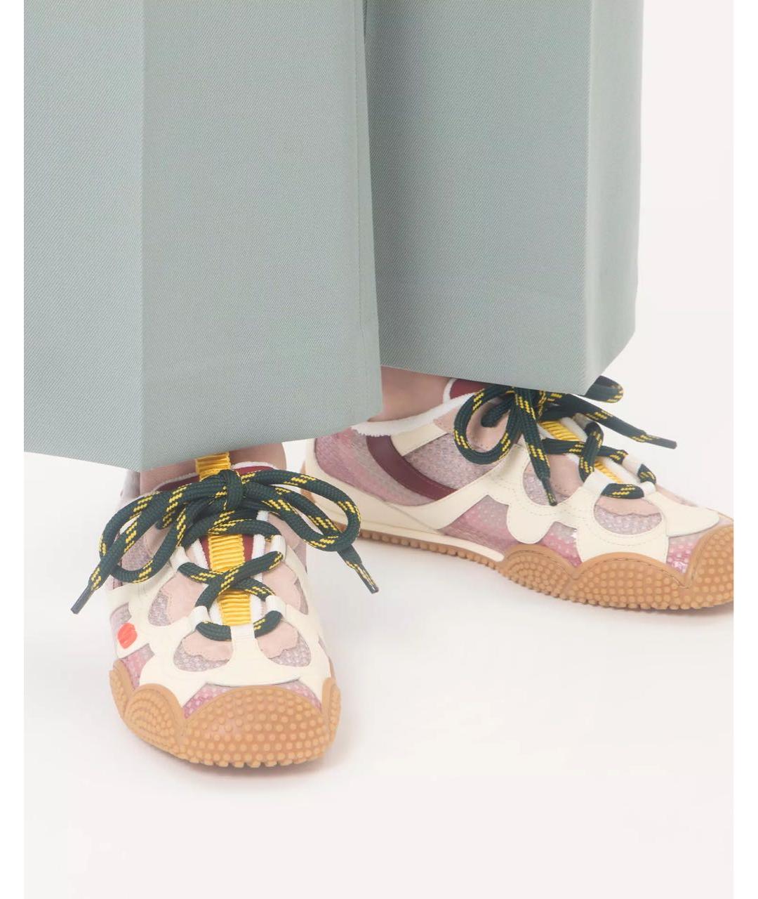 VALENTINO Бежевые кожаные кроссовки, фото 2