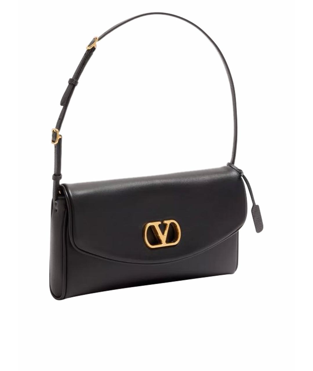 VALENTINO Черная кожаная сумка с короткими ручками, фото 1