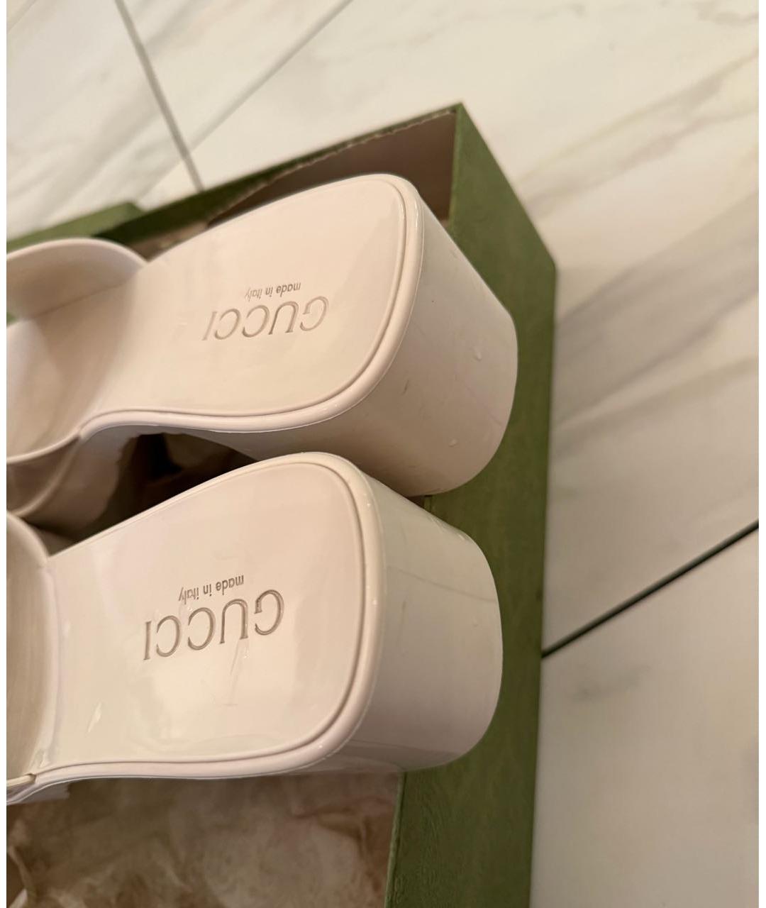 GUCCI Белые шлепанцы, фото 4