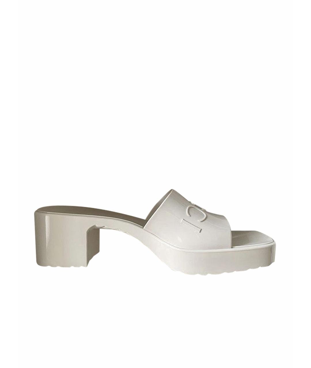 GUCCI Белые шлепанцы, фото 1