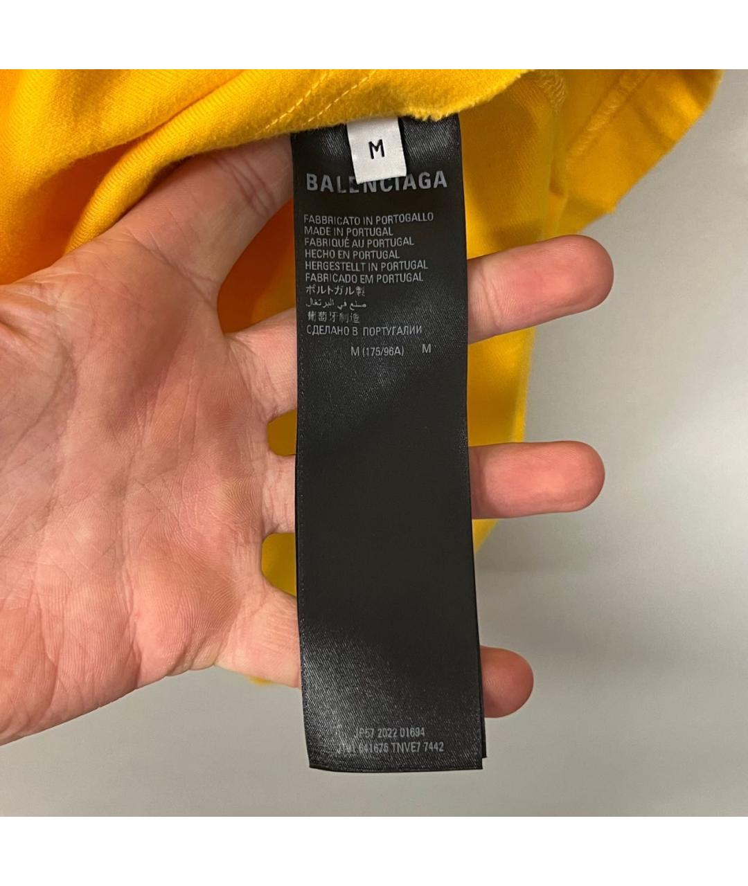 BALENCIAGA Желтая футболка, фото 5