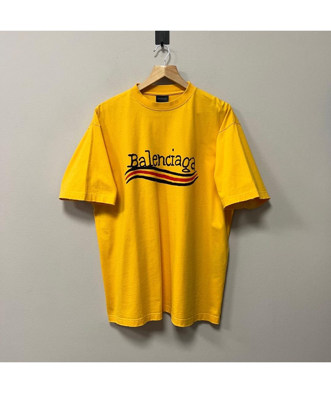 BALENCIAGA Желтая футболка, фото 6