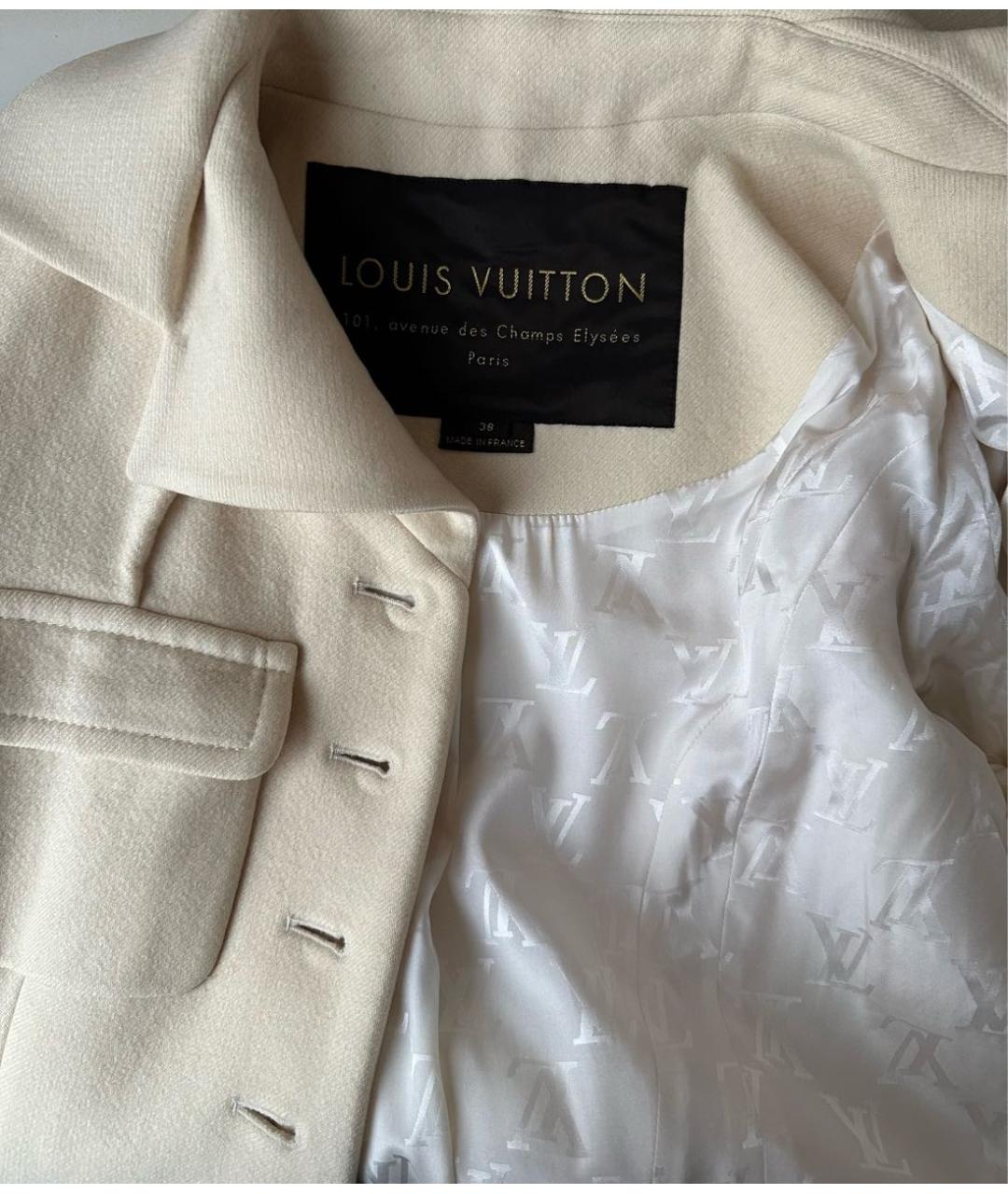 LOUIS VUITTON Бежевое кашемировое пальто, фото 6
