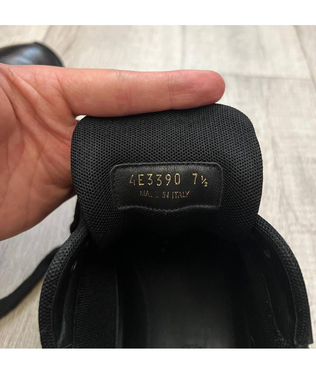 PRADA Черные кожаные низкие кроссовки / кеды, фото 6