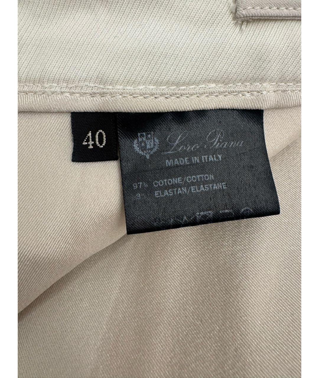 LORO PIANA Белые хлопковые брюки узкие, фото 5