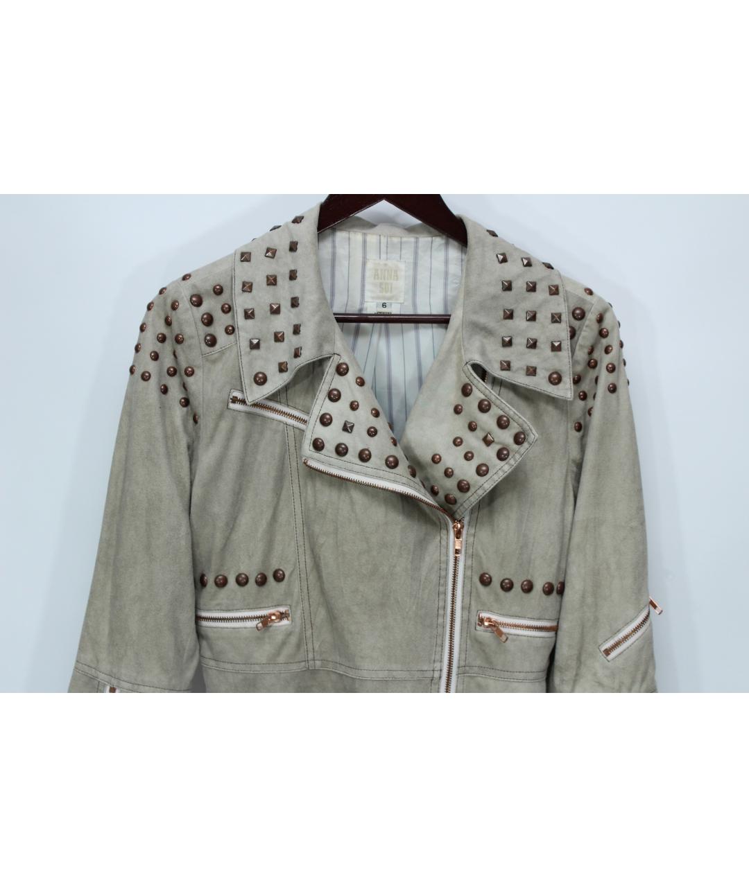 ANNA SUI Серая полиэстеровая куртка, фото 2