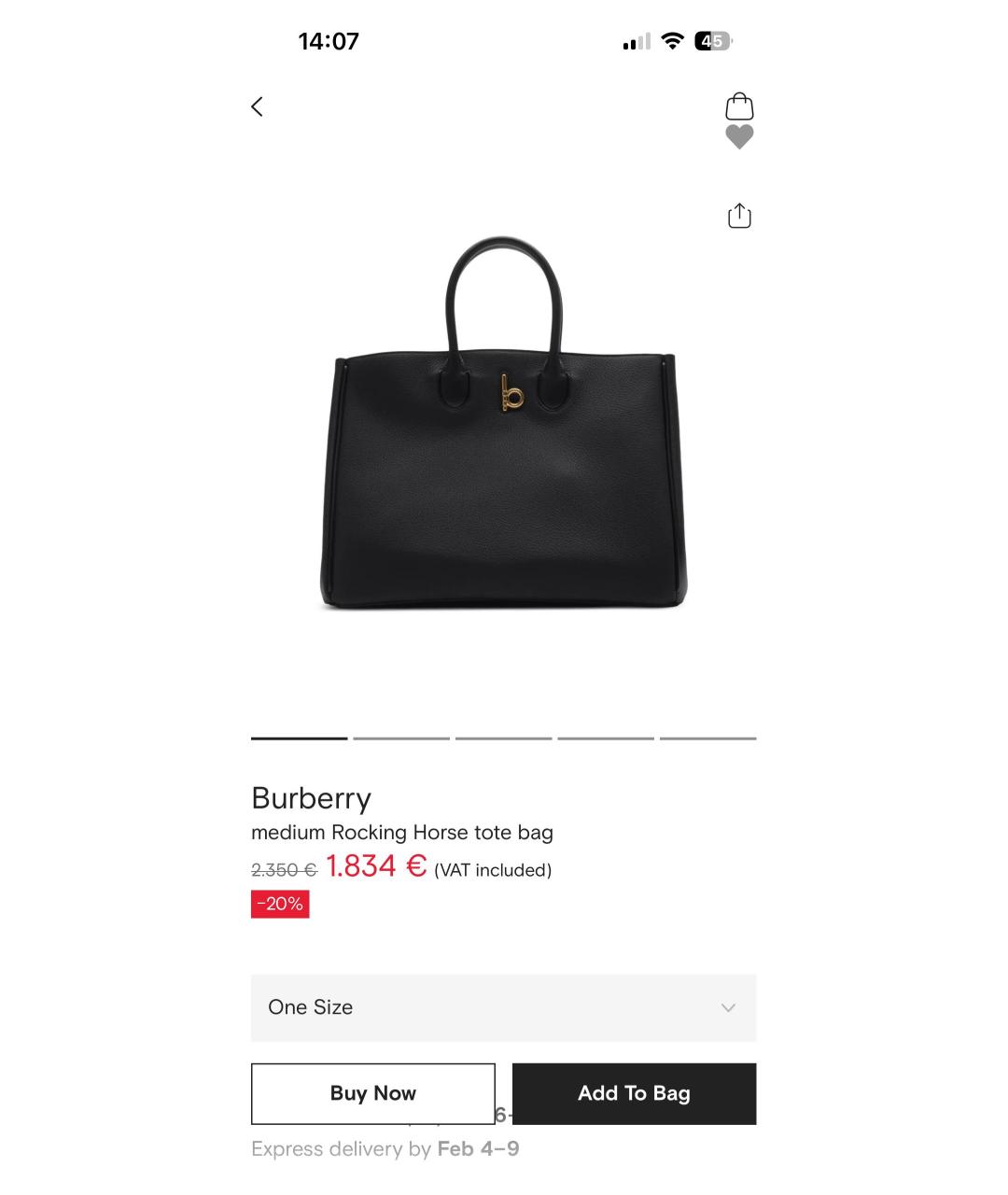 BURBERRY Черная кожаная сумка тоут, фото 7