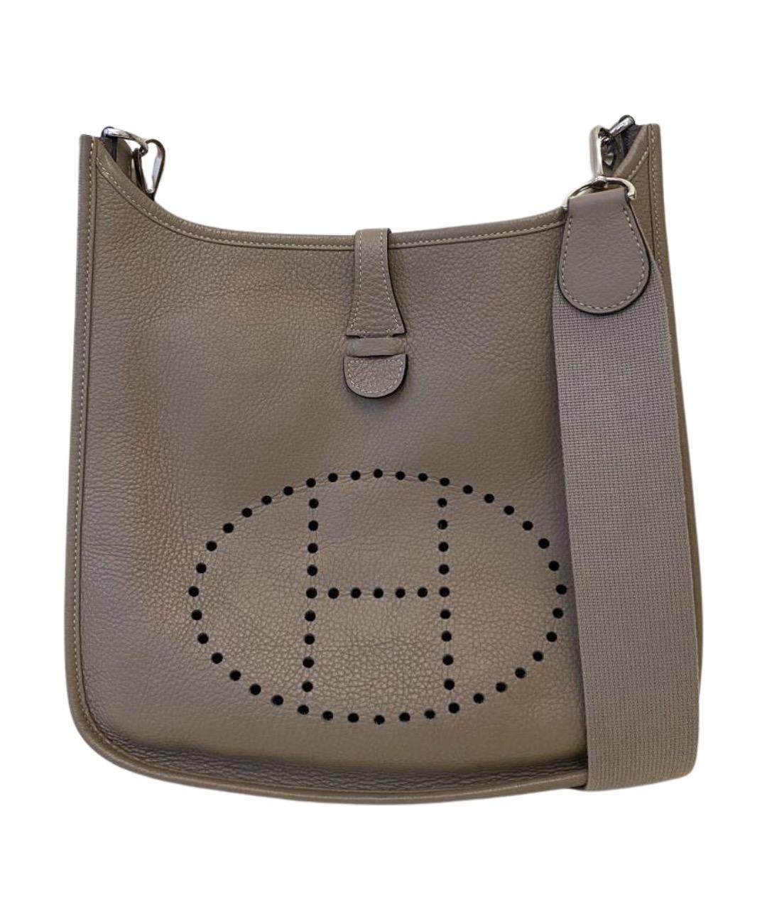 HERMES Серая кожаная сумка через плечо, фото 1