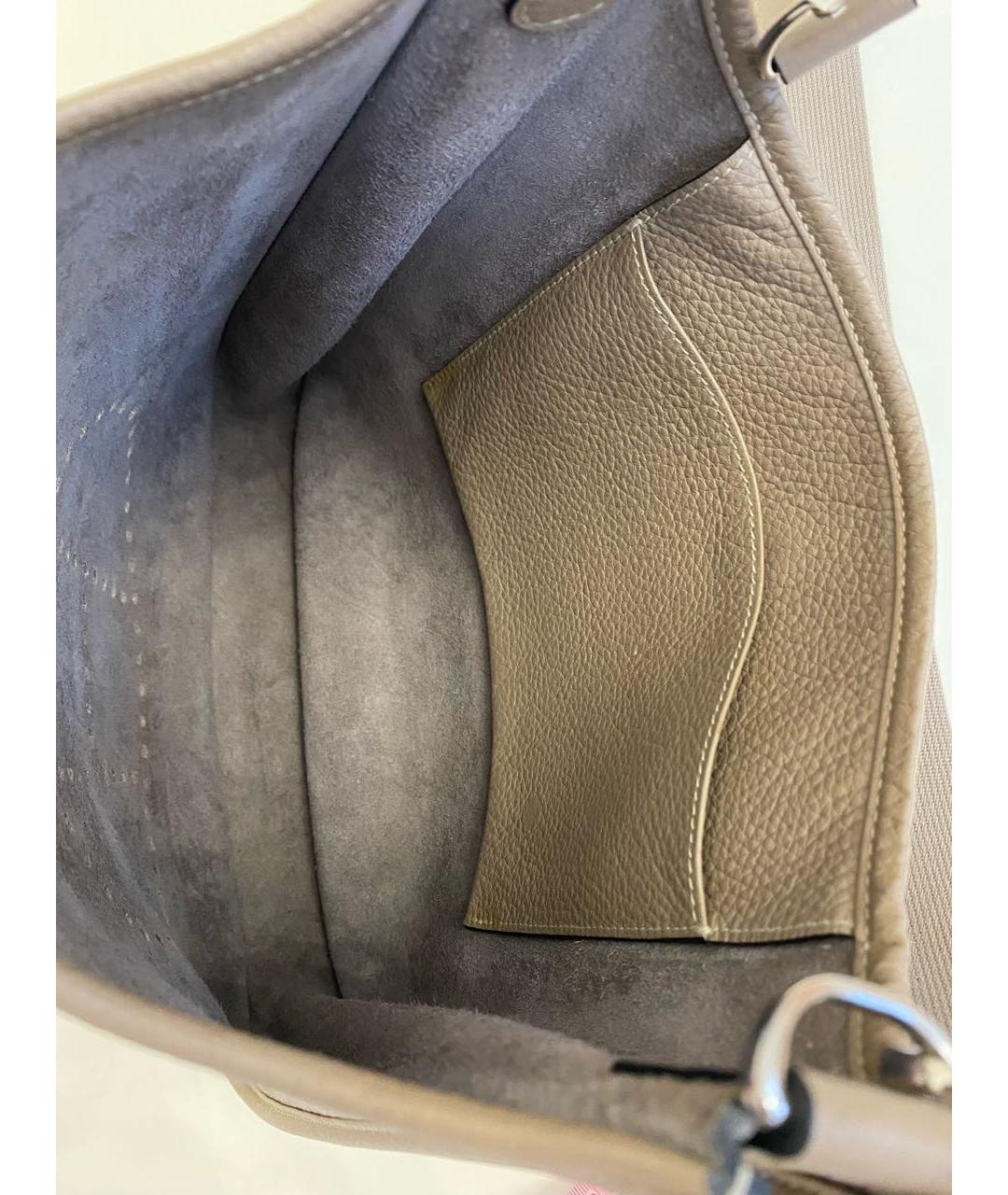 HERMES Серая кожаная сумка через плечо, фото 8