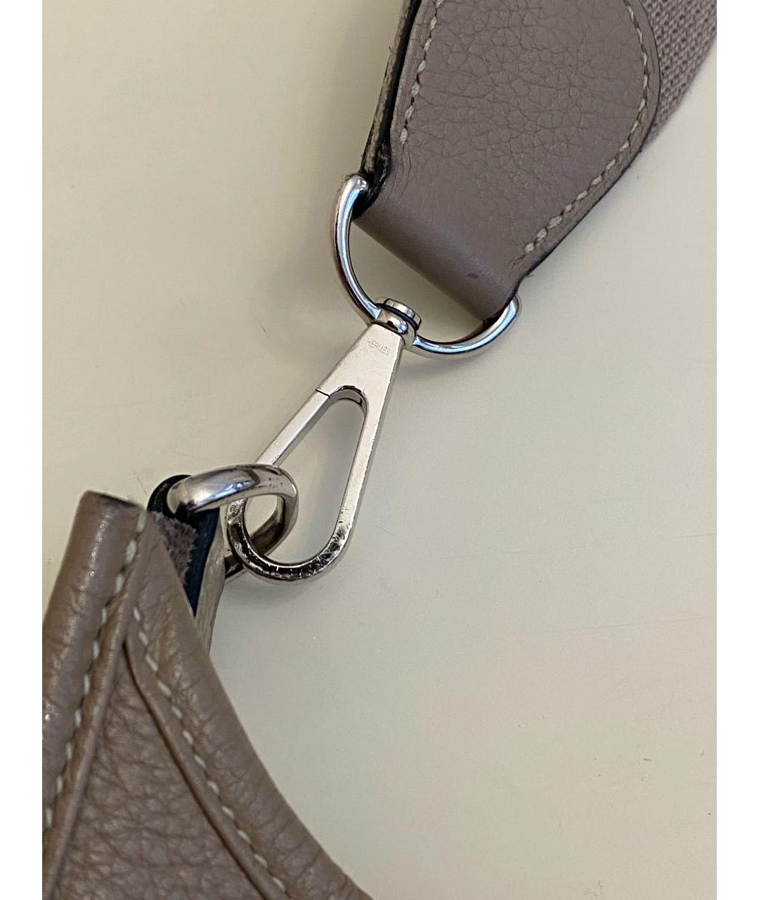 HERMES Серая кожаная сумка через плечо, фото 6