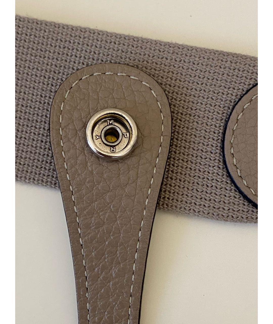 HERMES Серая кожаная сумка через плечо, фото 4