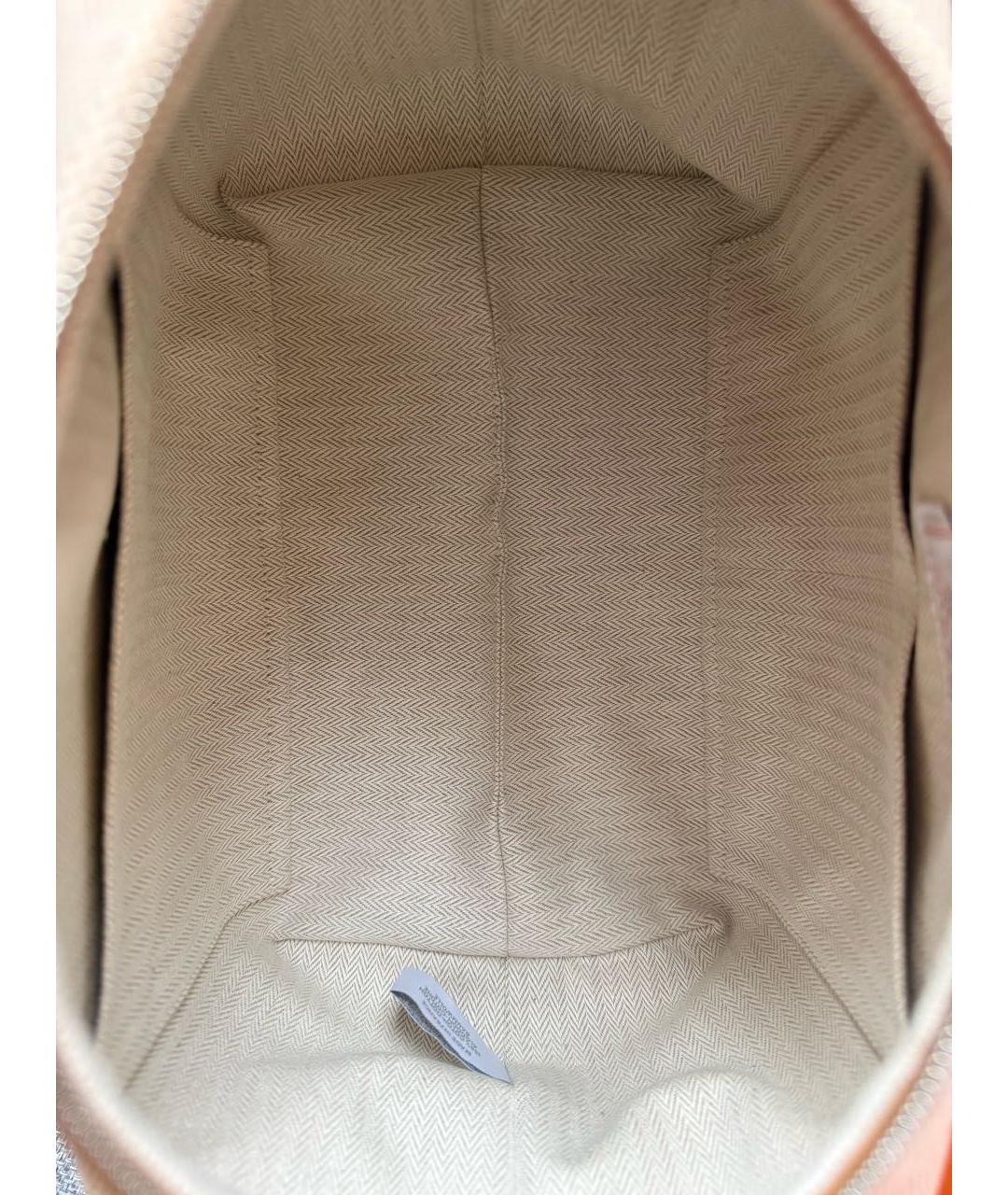 HERMES Бежевая хлопковая сумка с короткими ручками, фото 4