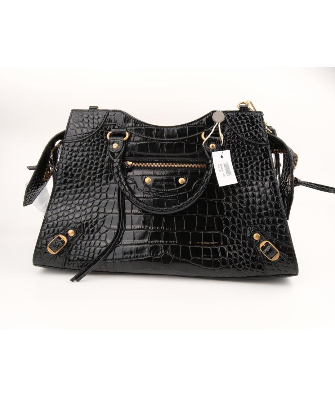 BALENCIAGA Черная сумка тоут из лакированной кожи, фото 9