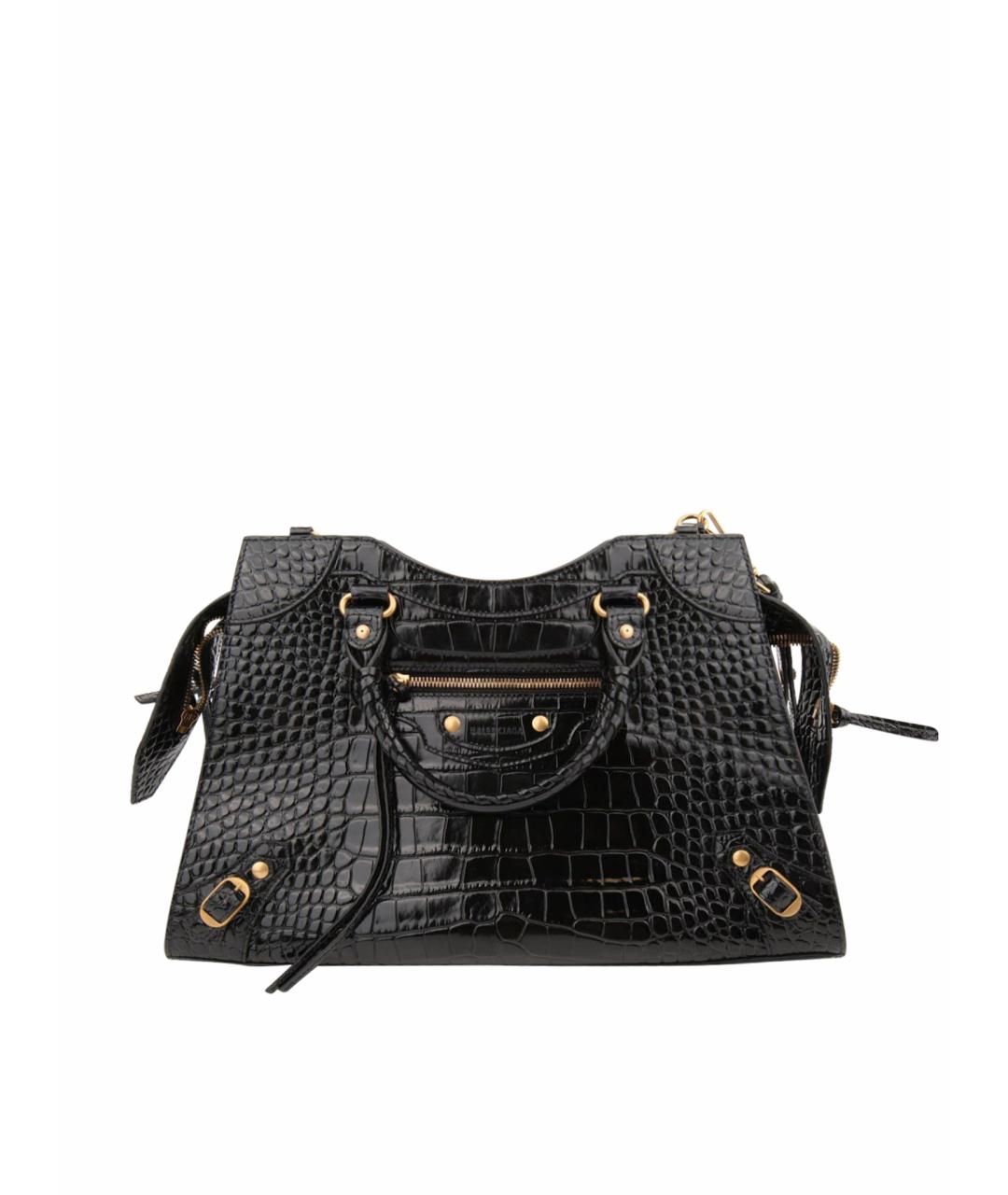 BALENCIAGA Черная сумка тоут из лакированной кожи, фото 1