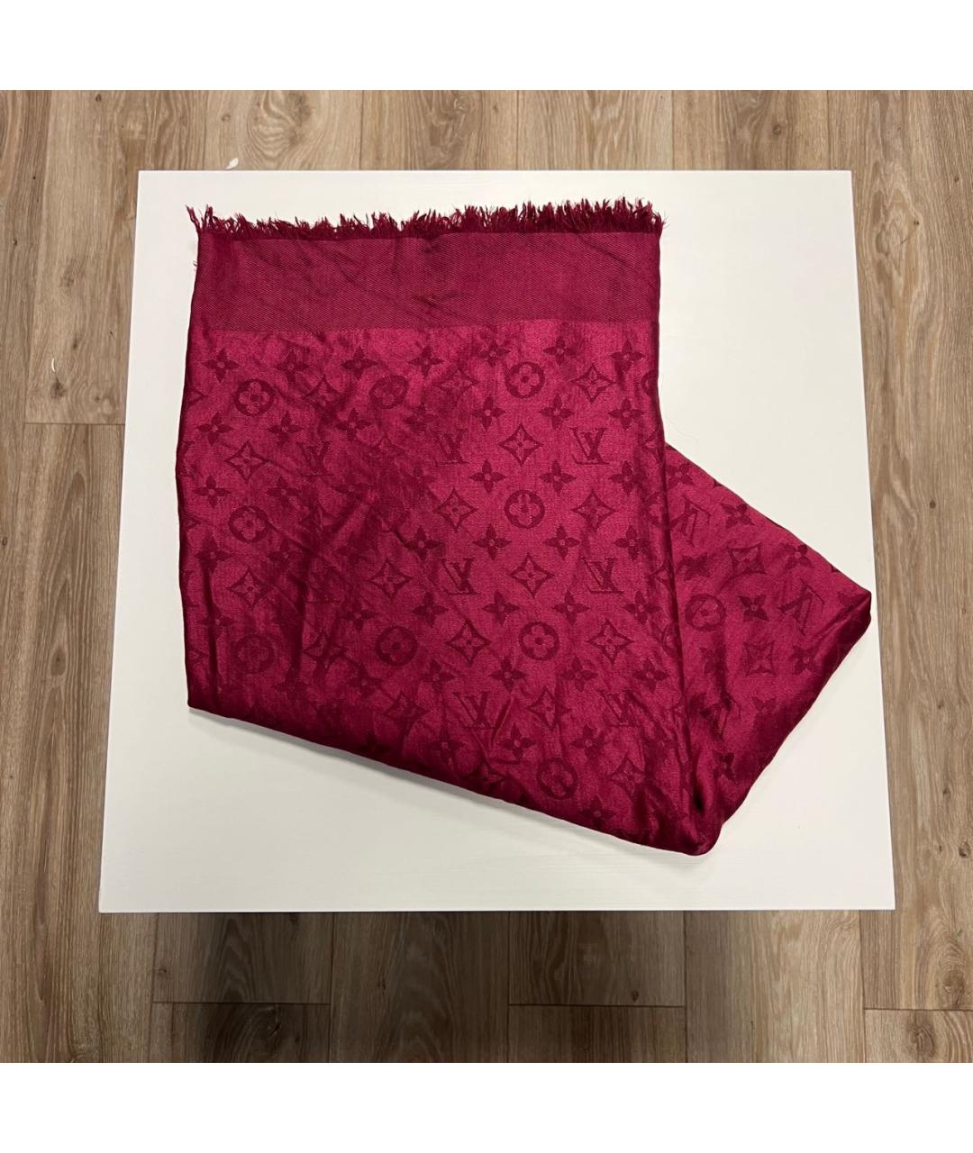 LOUIS VUITTON Фуксия шелковый платок, фото 3