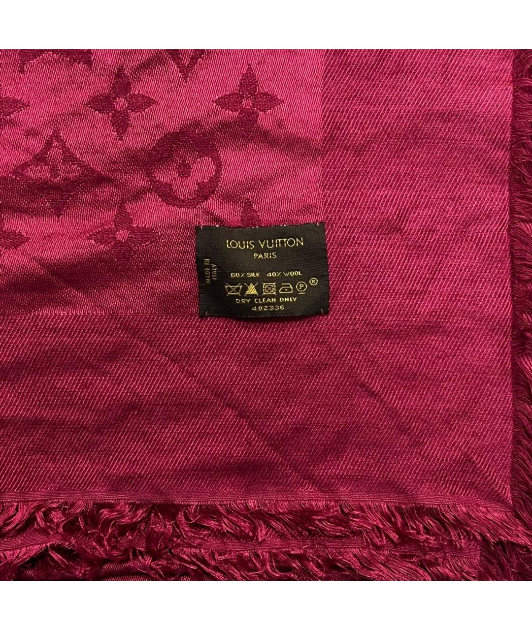 LOUIS VUITTON Фуксия шелковый платок, фото 5