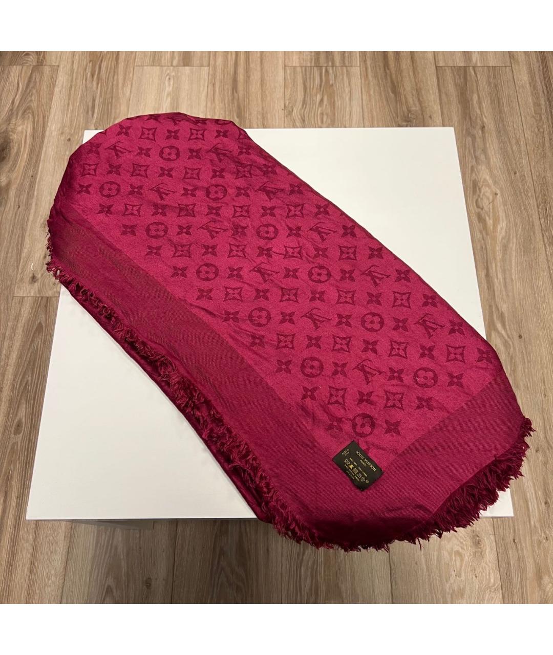 LOUIS VUITTON Фуксия шелковый платок, фото 2