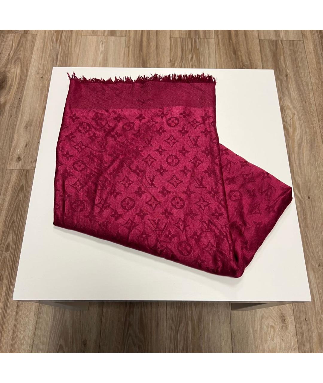 LOUIS VUITTON Фуксия шелковый платок, фото 6