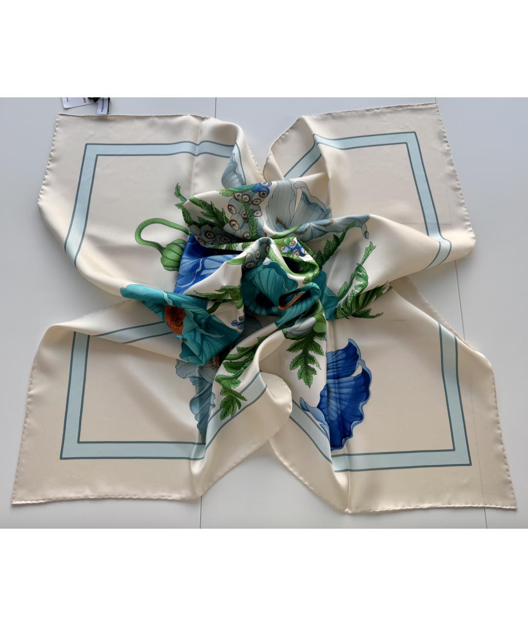 FERRAGAMO Голубой шелковый платок, фото 2