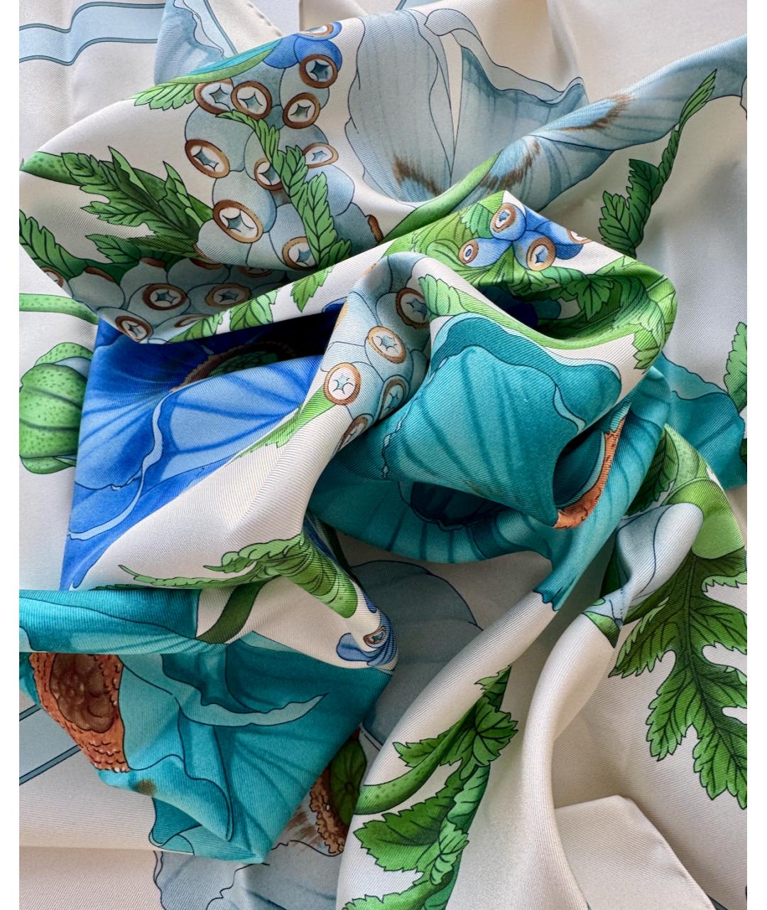 FERRAGAMO Голубой шелковый платок, фото 7