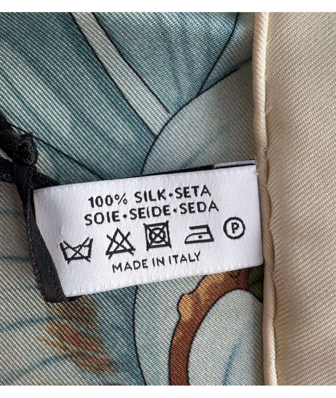 FERRAGAMO Голубой шелковый платок, фото 6