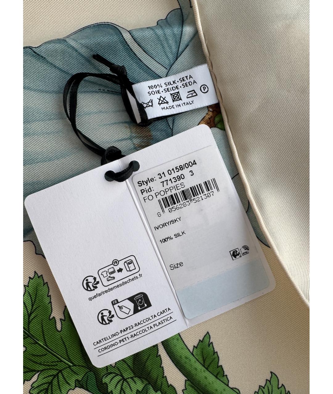 FERRAGAMO Голубой шелковый платок, фото 3