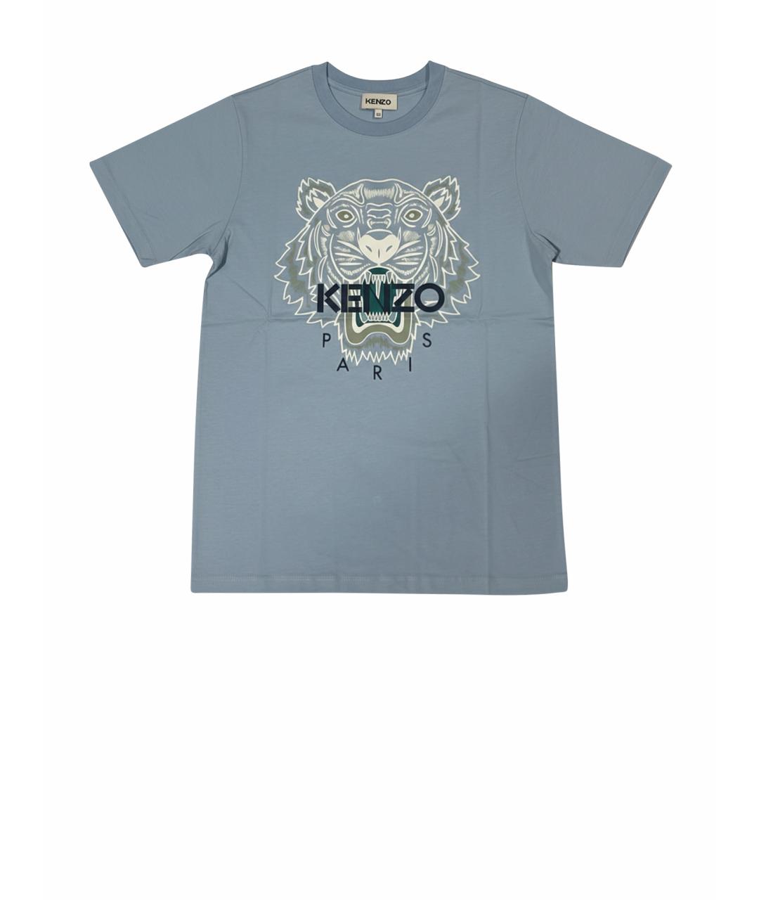 KENZO Голубая хлопковая футболка, фото 1