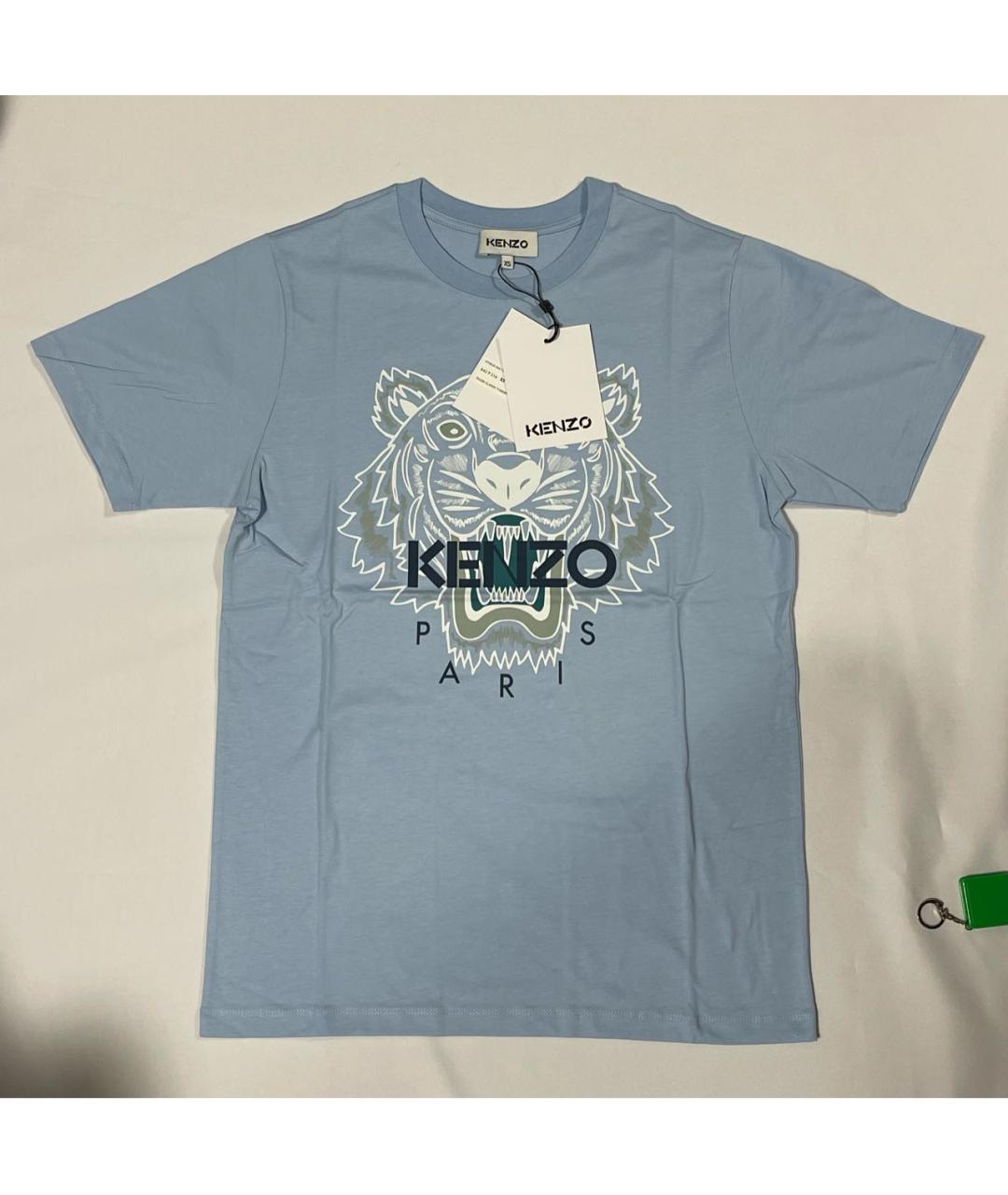 KENZO Голубая хлопковая футболка, фото 4