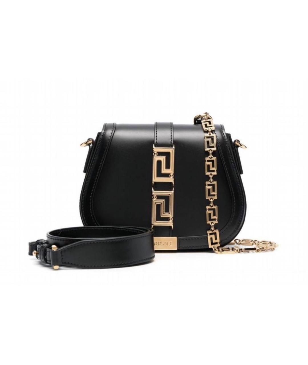 VERSACE Черная кожаная сумка через плечо, фото 2