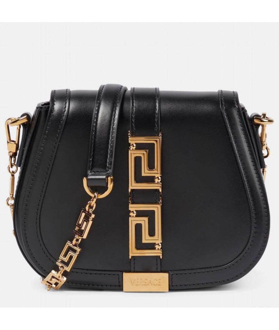VERSACE Черная кожаная сумка через плечо, фото 9
