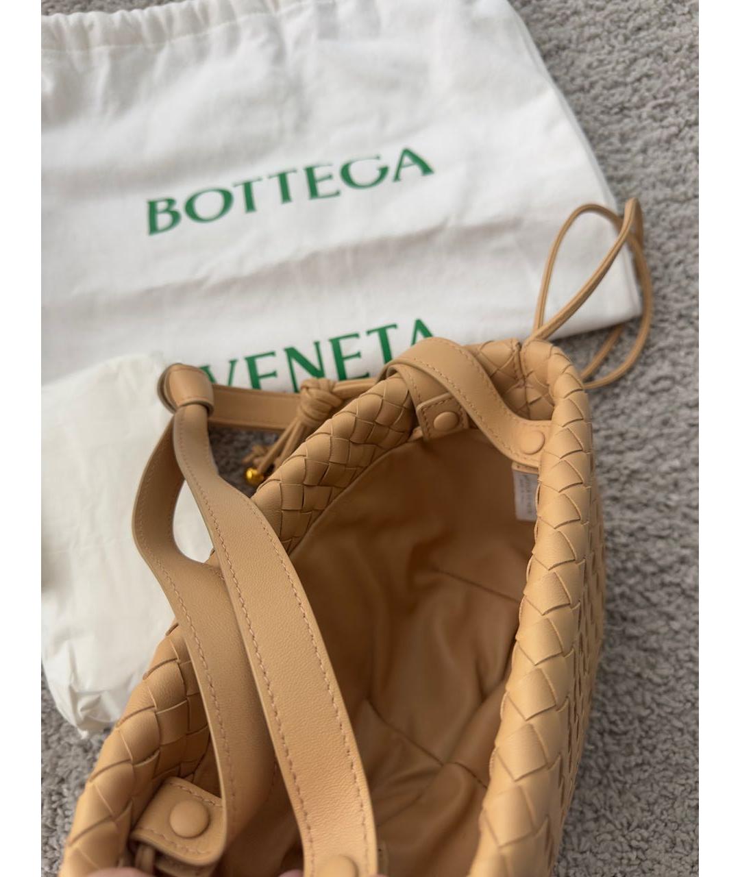 BOTTEGA VENETA Бежевая кожаная сумка через плечо, фото 8