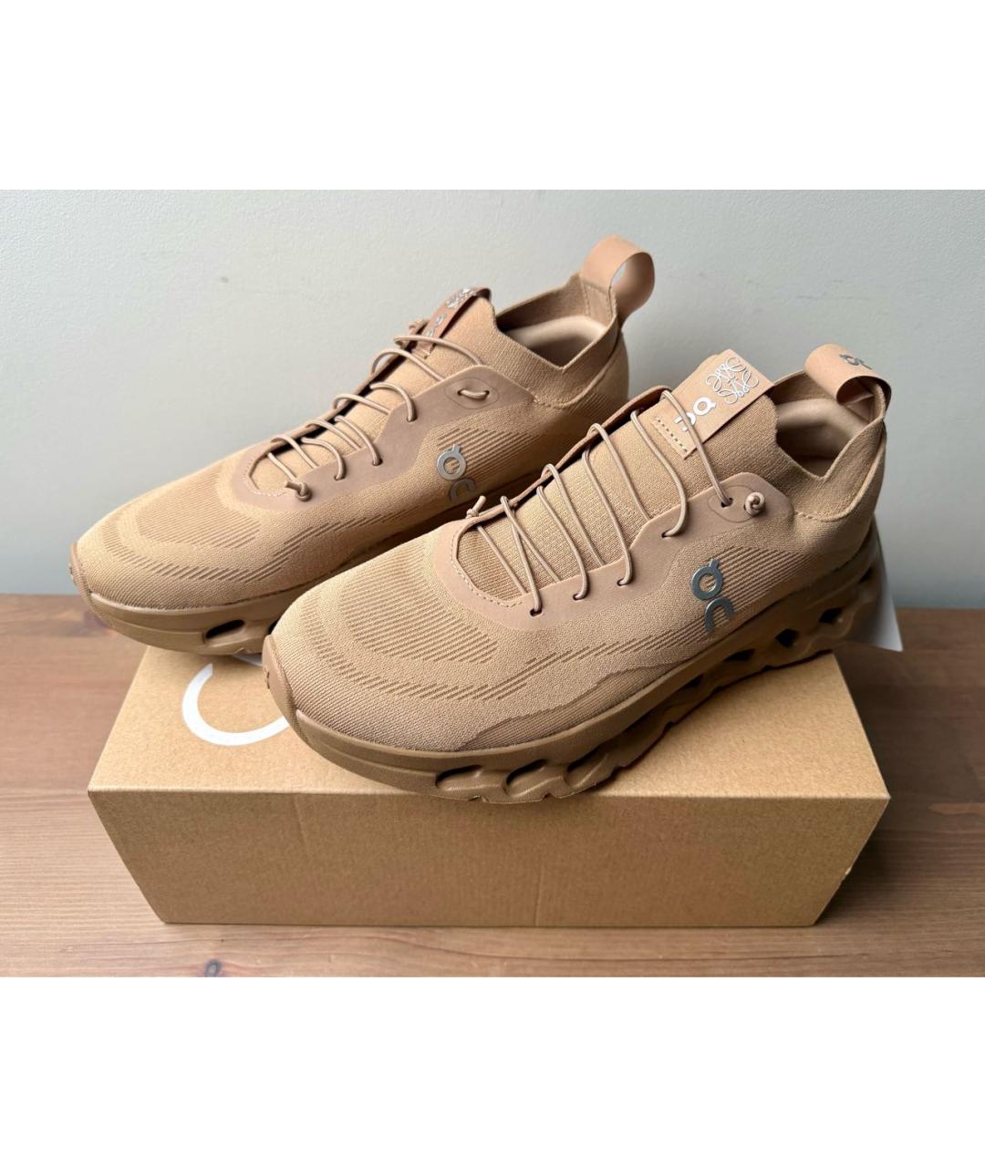 LOEWE Бежевые текстильные низкие кроссовки / кеды, фото 6