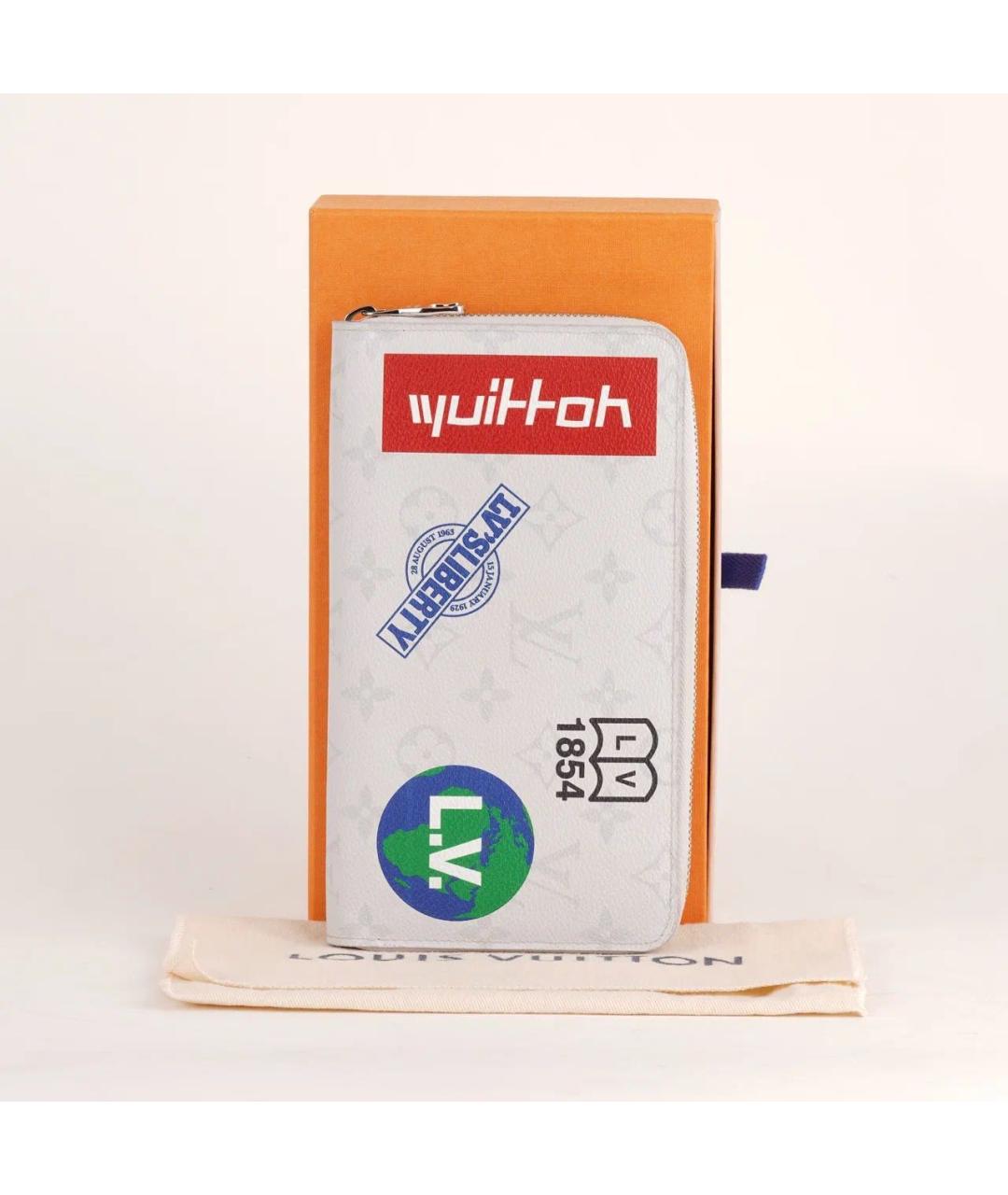 LOUIS VUITTON Белый кожаный кошелек, фото 2