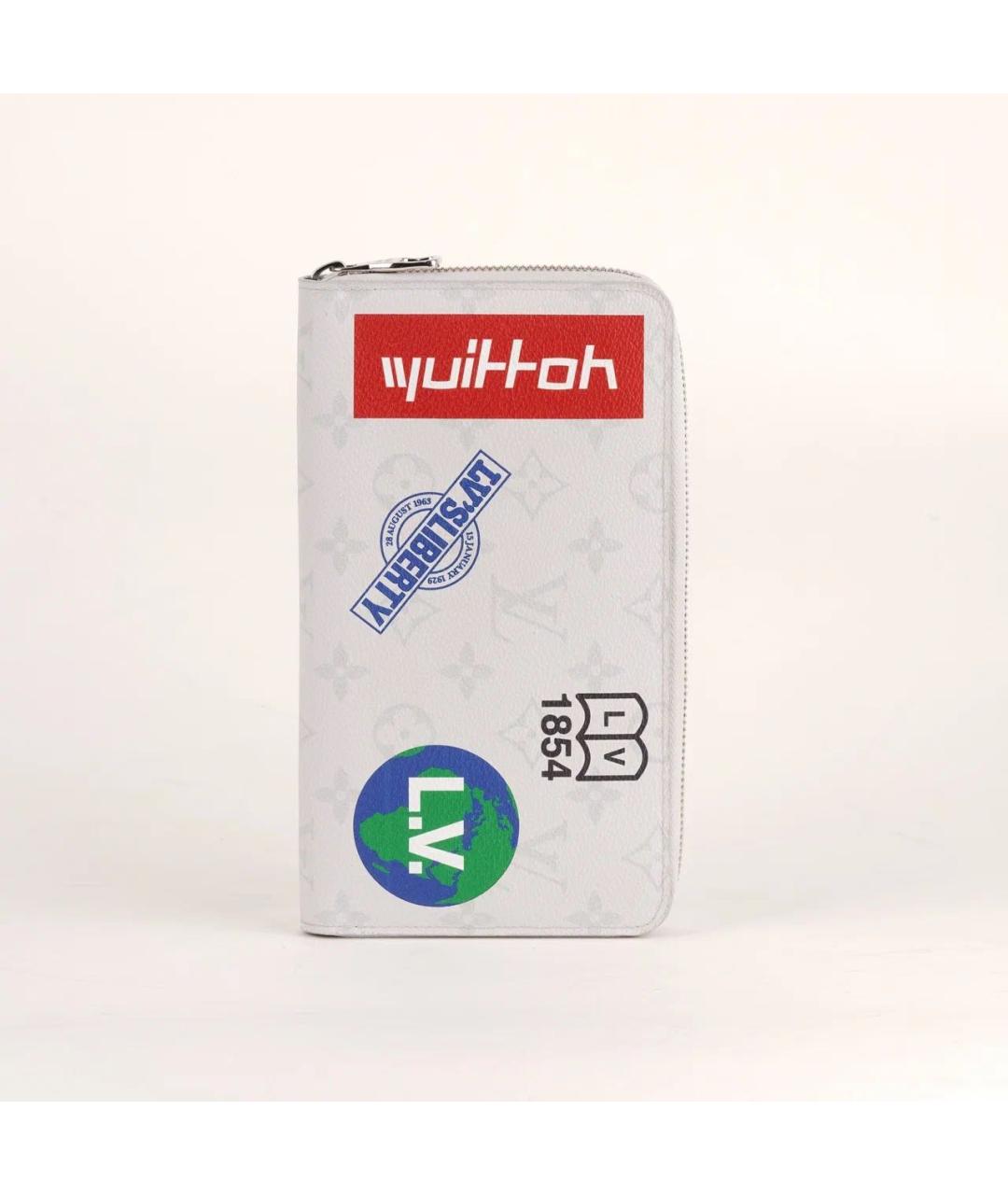 LOUIS VUITTON Белый кожаный кошелек, фото 9