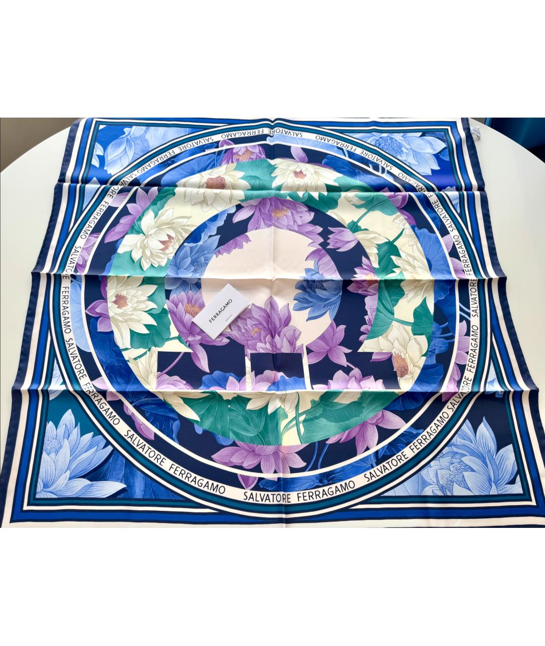 FERRAGAMO Фиолетовый шелковый платок, фото 10